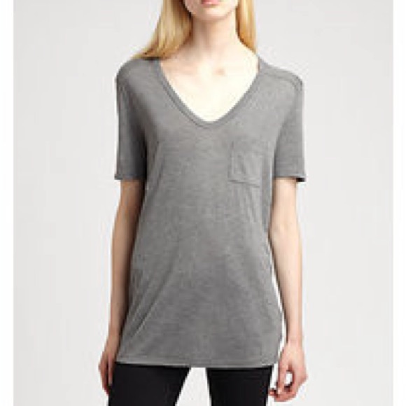 T By Classic Pocket Tee
Grey V-neck T-shirt by Alexander Wang - Picture 7 of 8